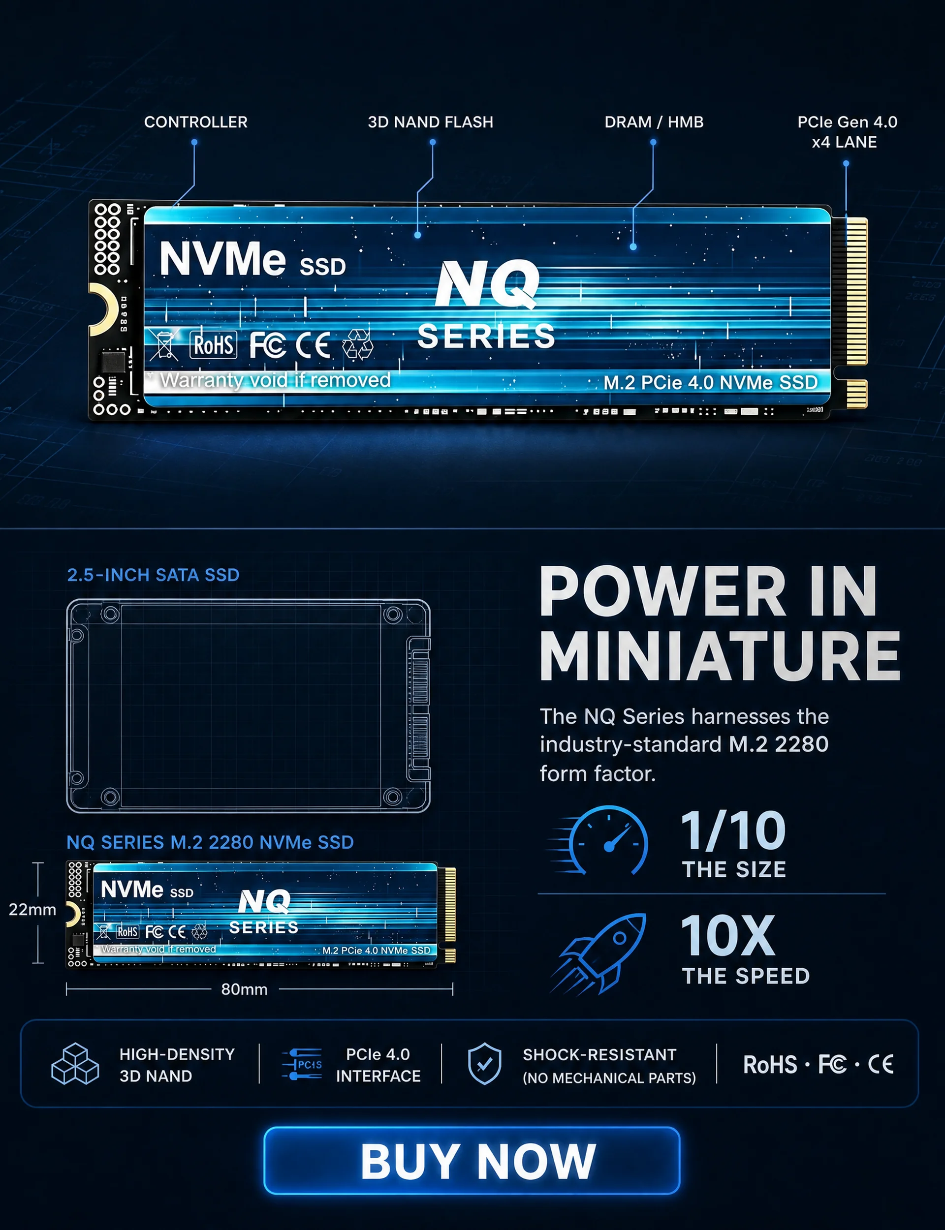 Internal Drive NQ Series NVMe  - M.2 Nvme 4Tb Pcie 4.0 Ssd 评论和价格